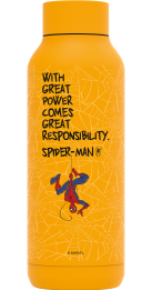 QUOKKA BOTELLA TERMO ACERO INOXIDABLE SOLID AMBER YELLOW 510 ML SPIDER-MAN GREAT POWER