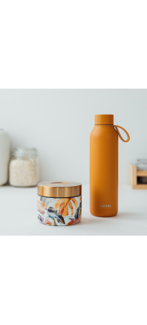 QUOKKA LOTE RECIPIENTE ACERO INOX. Y BOTELLA ACERO INOX 630 ML (40110 + 40173)