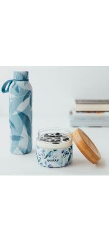 QUOKKA LOTE RECIPIENTE CRISTAL 500 ML Y BOTELLA ACERO INOX 630 ML (40120 + 40172)