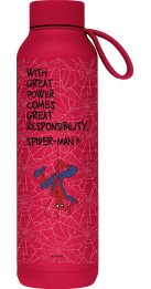 QUOKKA BOTELLA TERMO ACERO INOXIDABLE SOLID CON COLGADOR CHERRY RED 630 ML SPIDER-MAN GREAT POWER