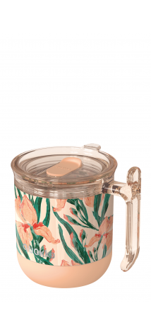 QUOKKA TAZA TERMO ACERO INOXIDABLE DROP SAFE WAVE FLORAL PEACH 260 ML