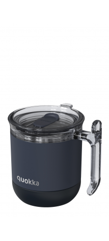QUOKKA TAZA TERMO ACERO INOXIDABLE DROP SAFE WAVE BLACK 260 ML