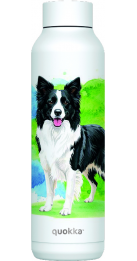 QUOKKA BOTELLA TERMO ACERO INOXIDABLE SOLID WHITE 630 ML BORDER COLLIE CUSTOM