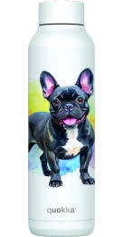 QUOKKA BOTELLA TERMO ACERO INOXIDABLE SOLID WHITE 630 ML BULLDOG FRANCES CUSTOM