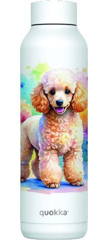 QUOKKA BOTELLA TERMO ACERO INOXIDABLE SOLID WHITE 630 ML CANICHE CUSTOM