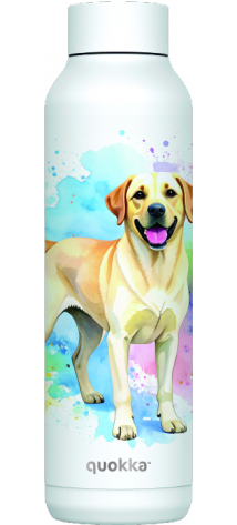QUOKKA BOTELLA TERMO ACERO INOXIDABLE SOLID WHITE 630 ML LABRADOR CUSTOM