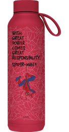 QUOKKA BOTELLA TERMO ACERO INOXIDABLE SOLID CON COLGADOR CHERRY RED 630 ML SPIDER-MAN GREAT POWER