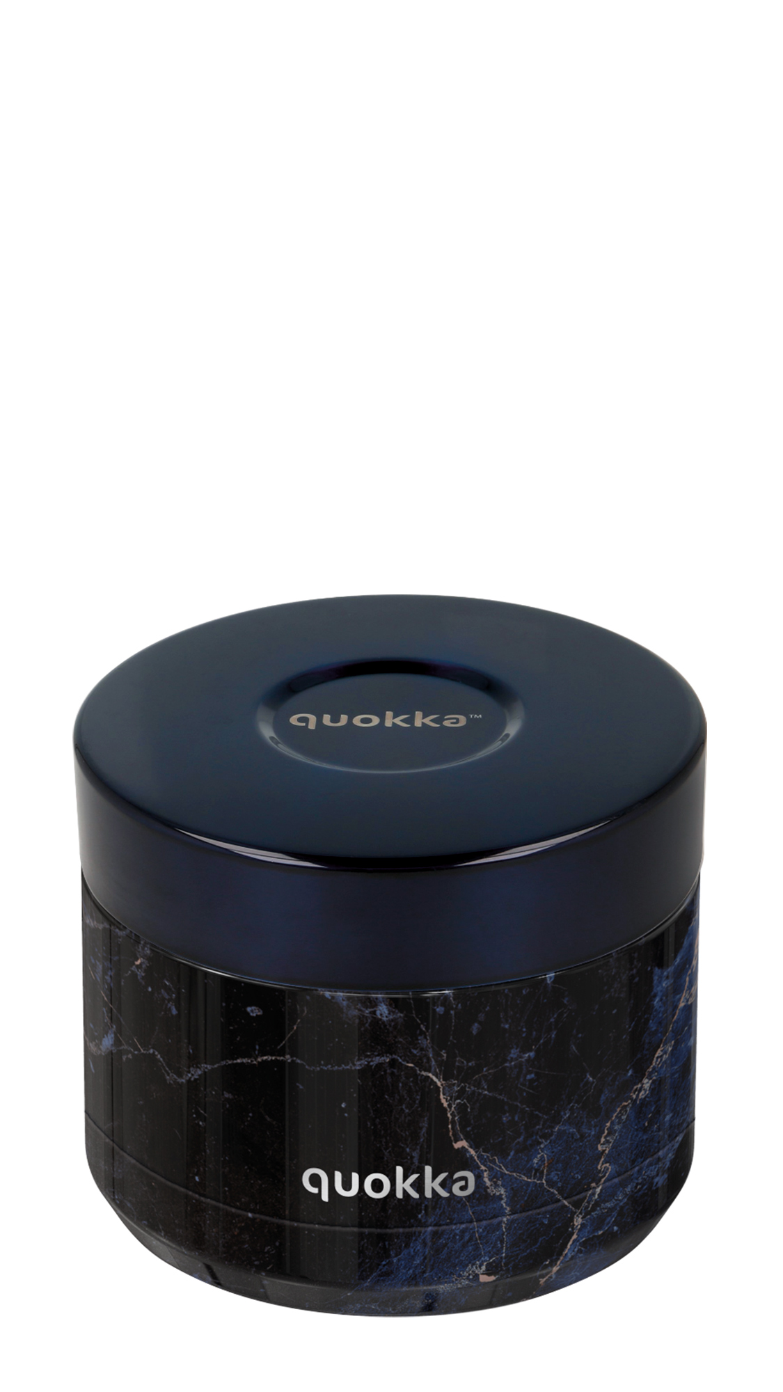 QUOKKA RECIPIENTE COMIDA TERMICO ACERO INOXIDABLE WHIM BLACK MARBLE 360 ML
