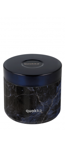 QUOKKA RECIPIENTE COMIDA TERMICO ACERO INOXIDABLE WHIM BLACK MARBLE 600 ML