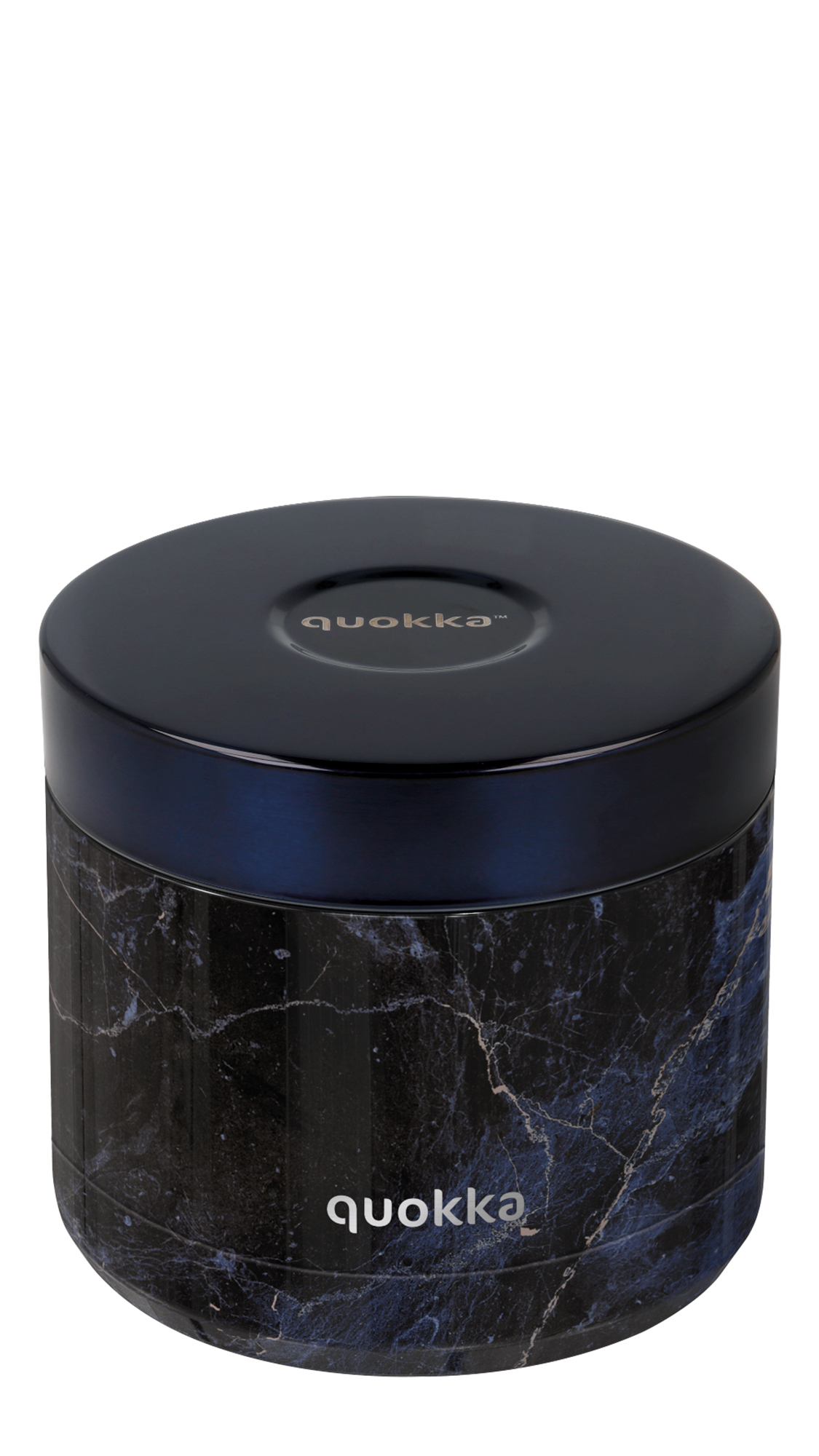 QUOKKA RECIPIENTE COMIDA TERMICO ACERO INOXIDABLE WHIM BLACK MARBLE 600 ML