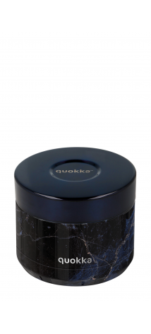 QUOKKA RECIPIENTE COMIDA TERMICO ACERO INOXIDABLE WHIM BLACK MARBLE 360 ML
