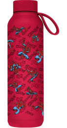 QUOKKA BOTELLA TERMO ACERO INOXIDABLE SOLID CON COLGADOR CHERRY RED 630 ML SPIDER-MAN RETRO COMIC