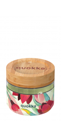QUOKKA RECIPIENTE COMIDA CRISTAL CON FUNDA DE SILICONA DELI SPRING 500 ML