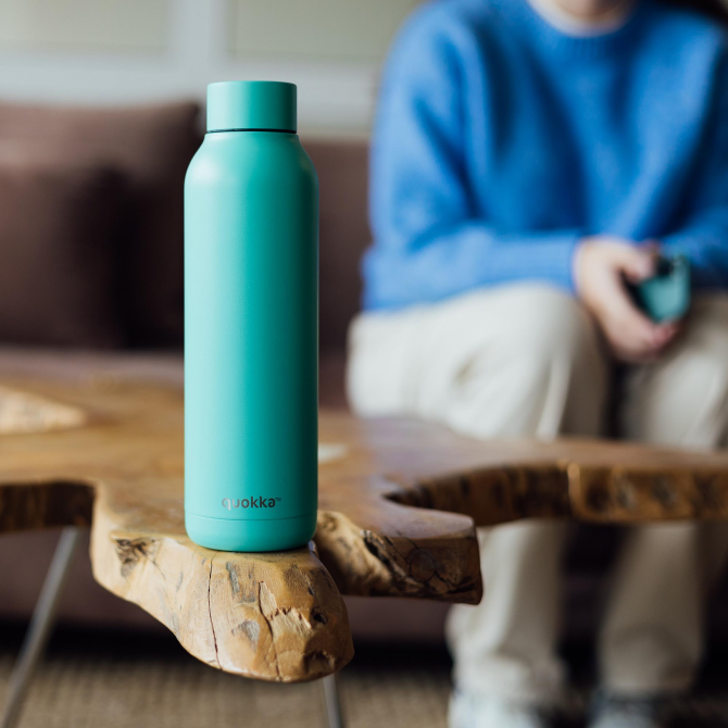 QUOKKA BOTELLA TERMO ACERO INOXIDABLE SOLID JADE GREEN 630 ML