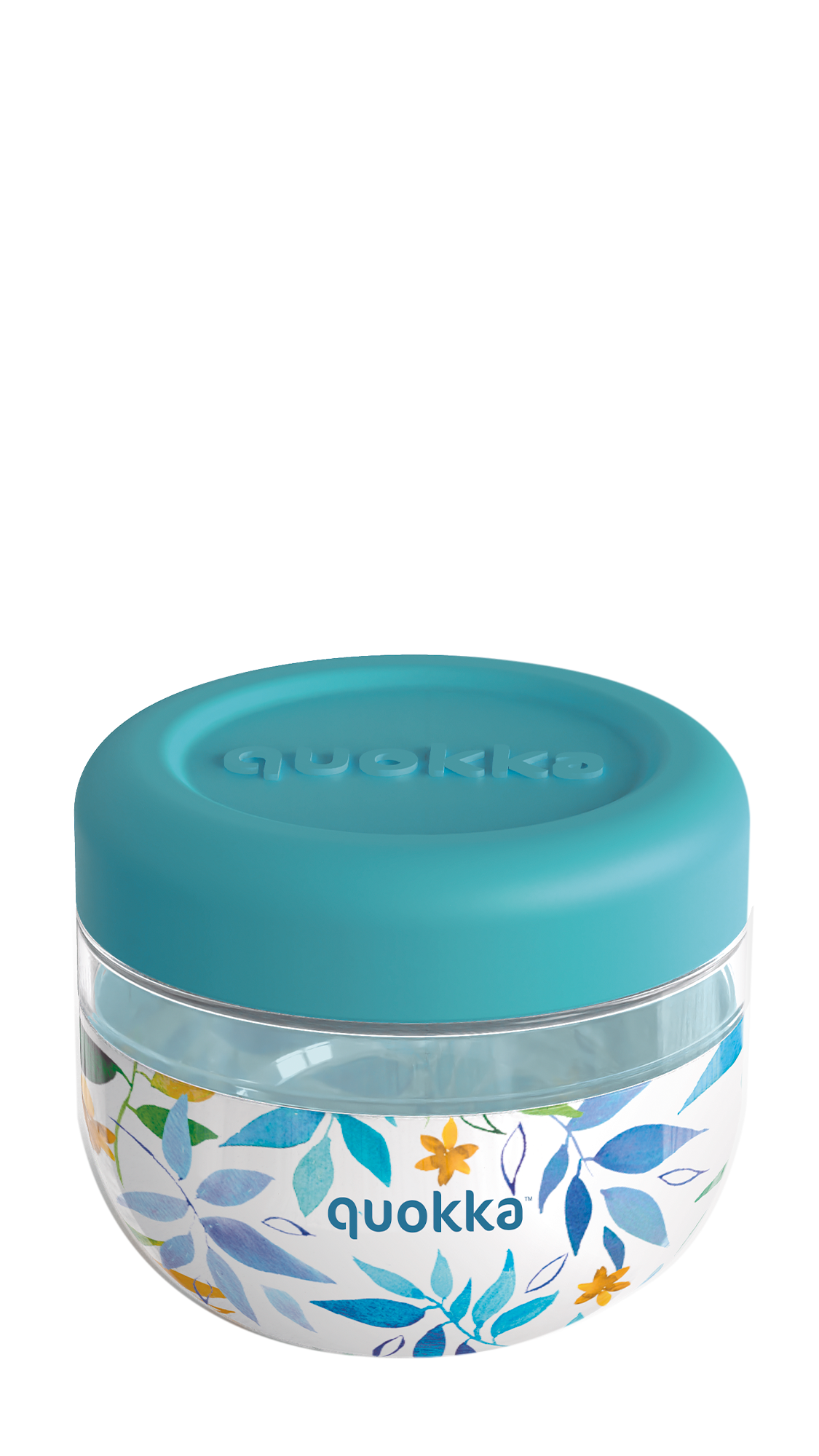 QUOKKA RECIPIENTE COMIDA MS CON FUNDA DE SILICONA BUBBLE WATERCOLOR LEAVES 500 ML