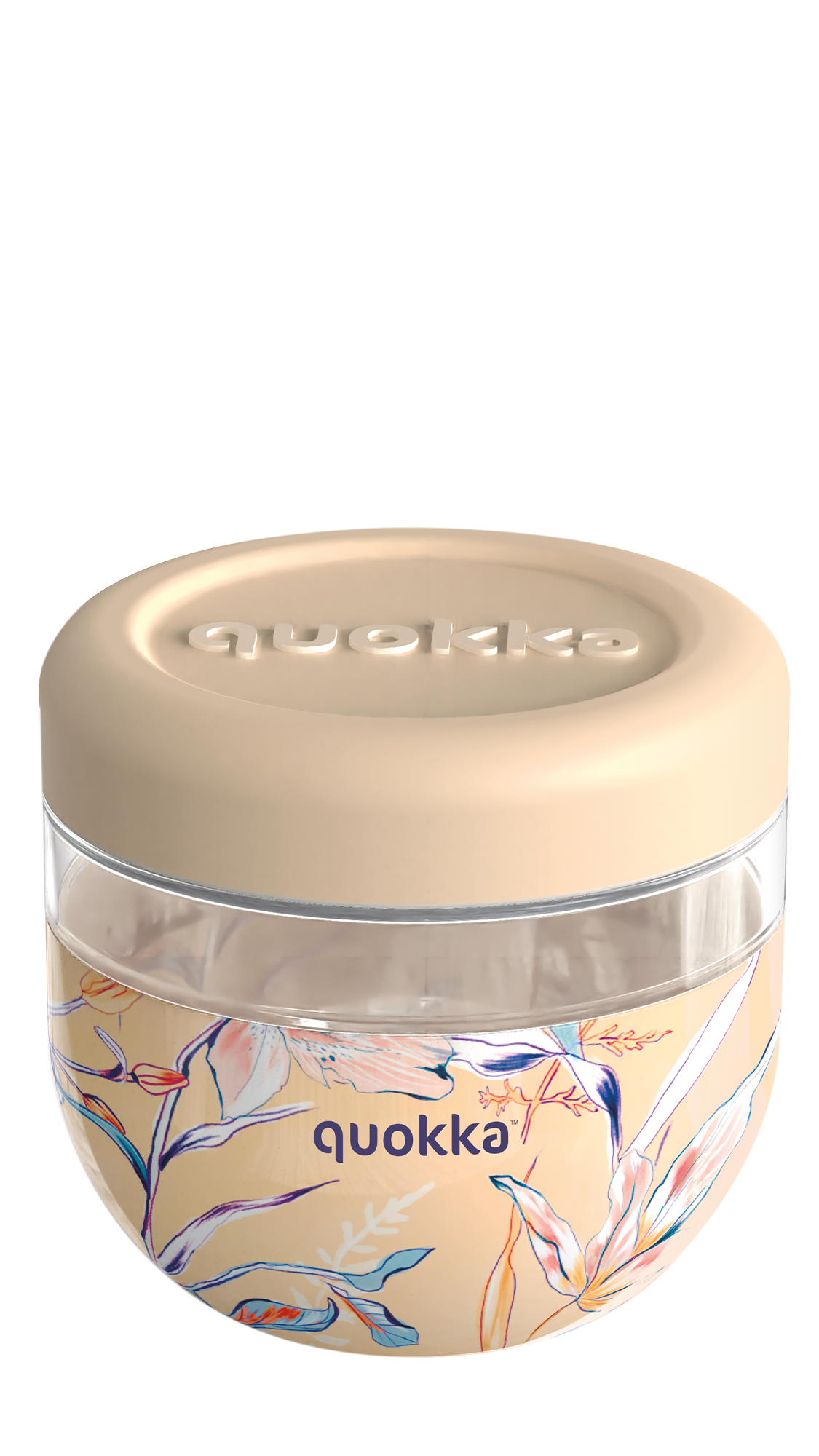 QUOKKA RECIPIENTE COMIDA MS CON FUNDA DE SILICONA BUBBLE VINTAGE FLORAL 770 ML