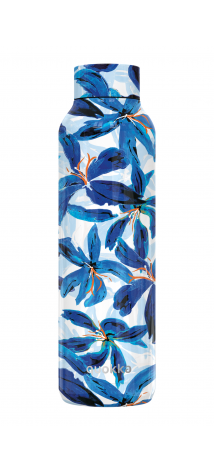 QUOKKA BOTELLA TERMO ACERO INOXIDABLE SOLID BLUE HIBISCUS 630 ML