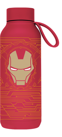QUOKKA BOTELLA TERMO ACERO INOXIDABLE SOLID CON COLGADOR CHERRY RED 510 ML IRON MAN