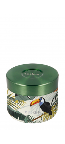 QUOKKA RECIPIENTE COMIDA TERMICO ACERO INOXIDABLE WHIM TROPICAL 360 ML