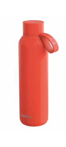 QUOKKA BOTELLA TERMO ACERO INOXIDABLE SOLID CON COLGADOR ORANGE 630 ML