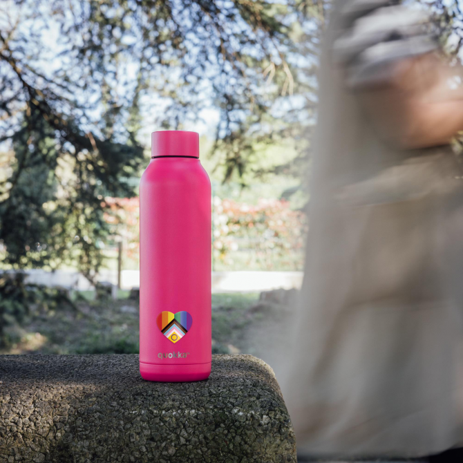 QUOKKA BOTELLA TERMO ACERO INOXIDABLE SOLID RASPBERRY PINK PRIDE 630 ML CUSTOM