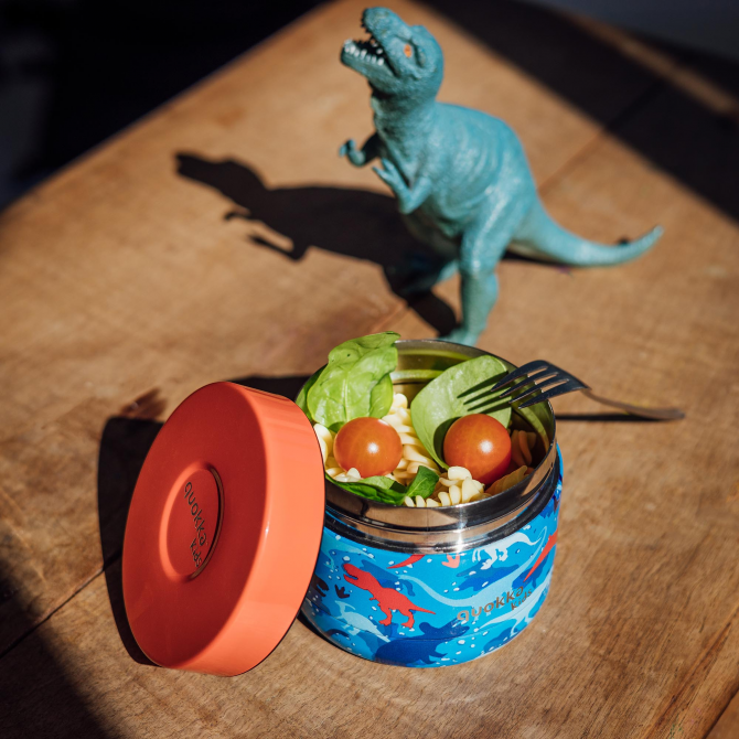QUOKKA RECIPIENTE COMIDA TERMICO ACERO INOXIDABLE WHIM DINOSAUR 360 ML