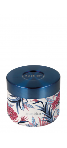 QUOKKA RECIPIENTE COMIDA TERMICO ACERO INOXIDABLE WHIM BLUE GARDEN 360 ML