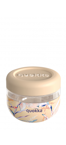QUOKKA RECIPIENTE COMIDA MS CON FUNDA DE SILICONA BUBBLE VINTAGE FLORAL 500 ML