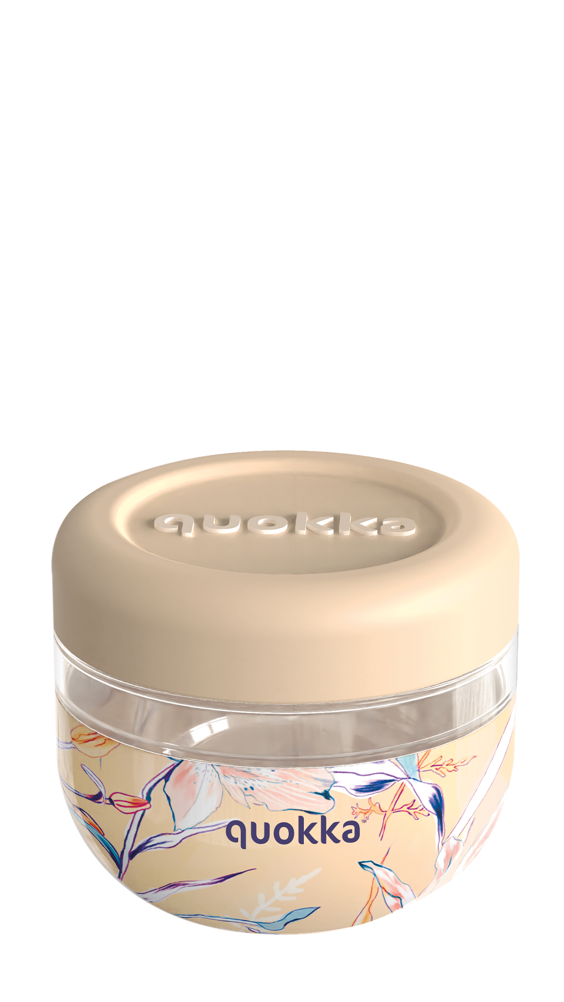 QUOKKA RECIPIENTE COMIDA MS CON FUNDA DE SILICONA BUBBLE VINTAGE FLORAL 500 ML