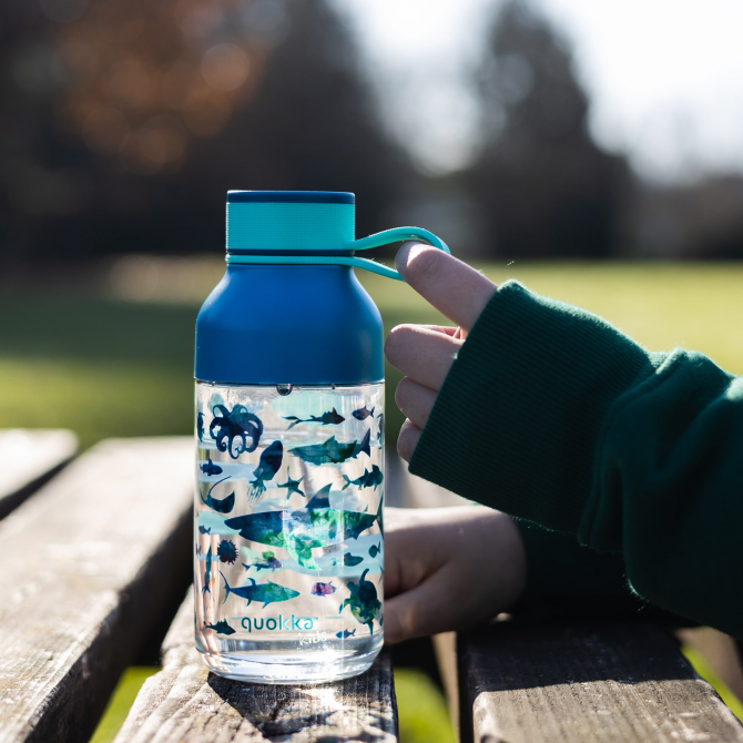 QUOKKA KIDS BOTELLA ECOZEN ICE CON COLGADOR SEA ANIMALS 430 ML