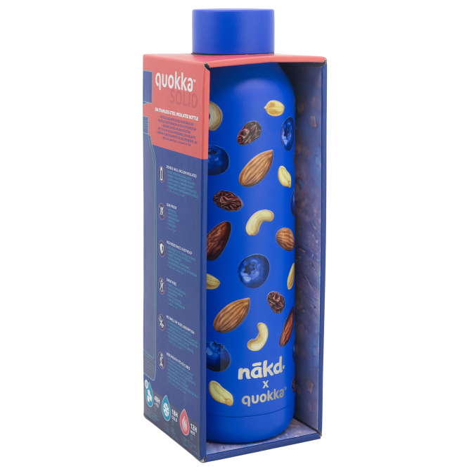 QUOKKA BOTELLA TERMO ACERO INOXIDABLE SOLID 630 ML BLUEBERRY NAKD CUSTOM
