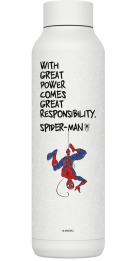 QUOKKA BOTELLA TERMO ACERO INOXIDABLE SOLID WHITE 630 ML SPIDER-MAN GREAT POWER