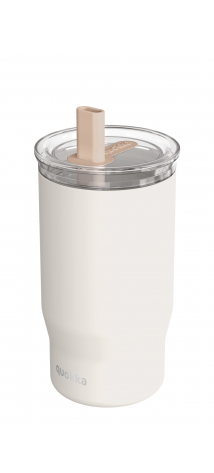 QUOKKA VASO TERMO ACERO INOXIDABLE CON PAJITA MIST IVORY 720 ML