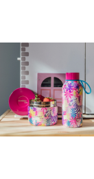 QUOKKA LOTE KIDS BOTELLA TERMO SOLID CON COLGADOR 330 ML Y RECIPIENTE COMIDA ZEBRAS (40099 + 40147)