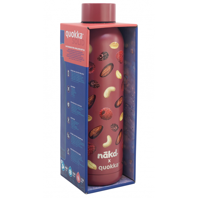 QUOKKA BOTELLA TERMO ACERO INOXIDABLE SOLID 630 ML COCONUT CON COLGADOR NAKD CUSTOM