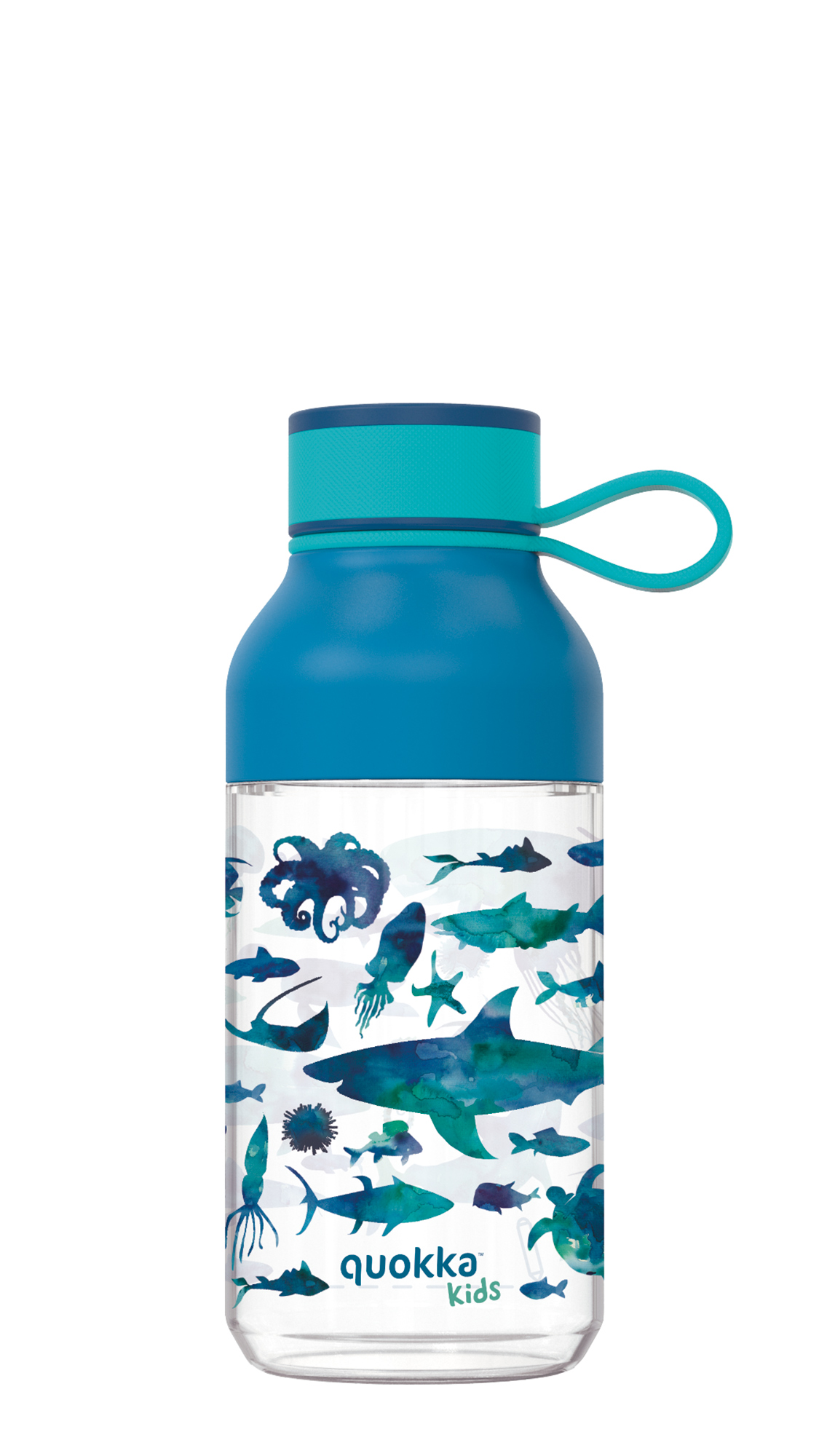 QUOKKA KIDS BOTELLA ECOZEN ICE CON COLGADOR SEA ANIMALS 430 ML
