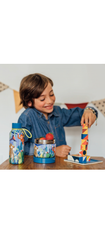 QUOKKA LOTE KIDS BOTELLA TERMO SOLID CON COLGADOR 330 ML Y RECIPIENTE COMIDA JUNGLE (40097 + 40145)