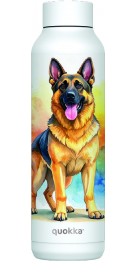 QUOKKA BOTELLA TERMO ACERO INOXIDABLE SOLID WHITE 630 ML PASTOR ALEMAN CUSTOM