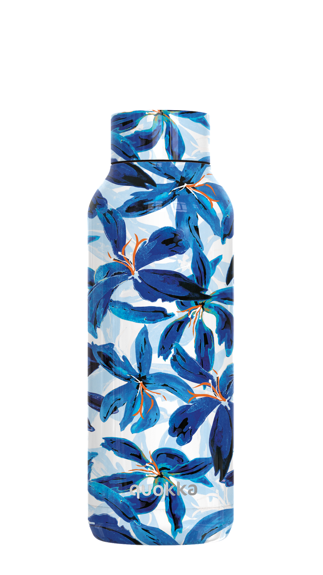 QUOKKA BOTELLA TERMO ACERO INOXIDABLE SOLID BLUE HIBISCUS 510 ML