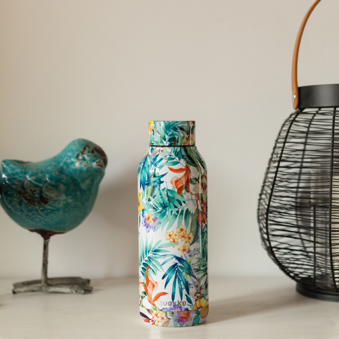 QUOKKA BOTELLA TERMO ACERO INOXIDABLE SOLID ORCHID GARDEN 510 ML