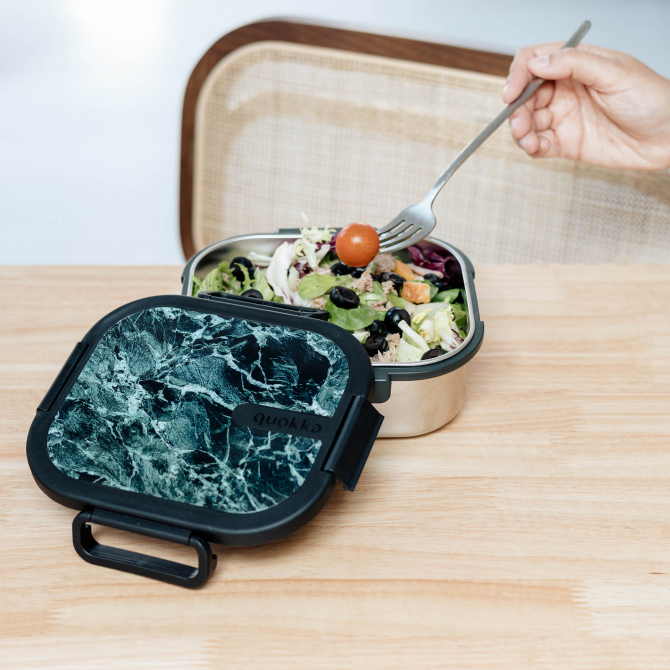 QUOKKA LUNCH BOX ACERO INOXIDABLE KAI BLACK MARBLE