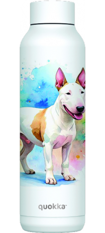 QUOKKA BOTELLA TERMO ACERO INOXIDABLE SOLID WHITE 630 ML BULLTERRIER CUSTOM