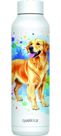 QUOKKA BOTELLA TERMO ACERO INOXIDABLE SOLID WHITE 630 ML GOLDEN RETRIEVER CUSTOM