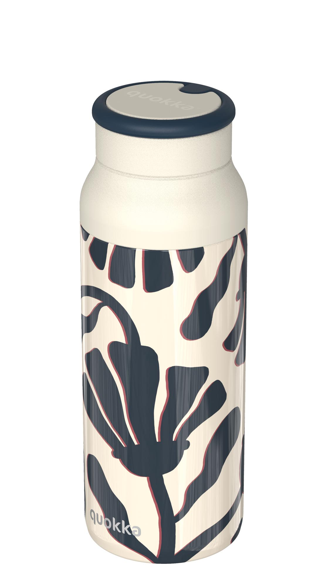 QUOKKA BOTELLA TERMO ACERO INOXIDABLE CON ASA DE SILICONA ECHO ABSTRACT LEAVES 690 ML