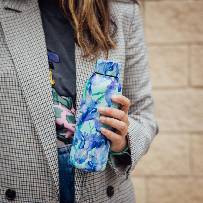 QUOKKA BOTELLA TERMO ACERO INOXIDABLE SOLID BLUE IRISES 510 ML