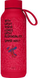 QUOKKA BOTELLA TERMO ACERO INOXIDABLE SOLID CON COLGADOR CHERRY RED 510 ML SPIDER-MAN GREAT POWER