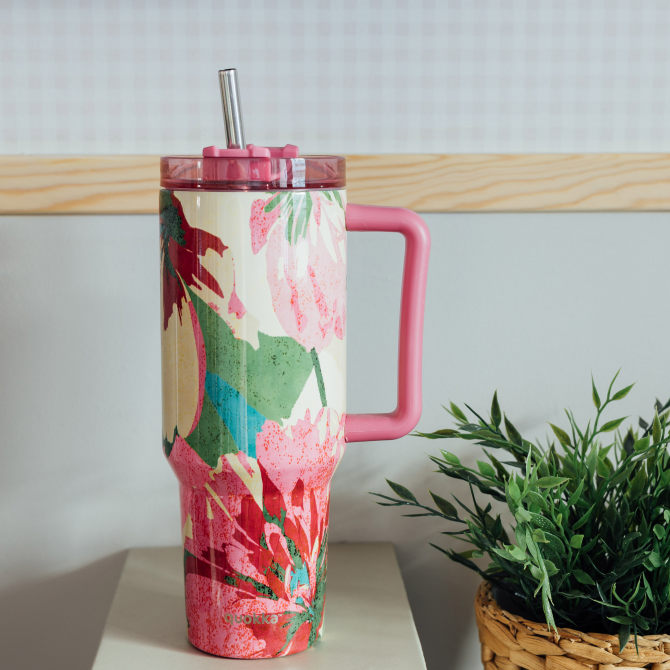 QUOKKA TAZA TERMO ACERO INOXIDABLE STREAM PINK FLAMBÉ XL 1200 ML