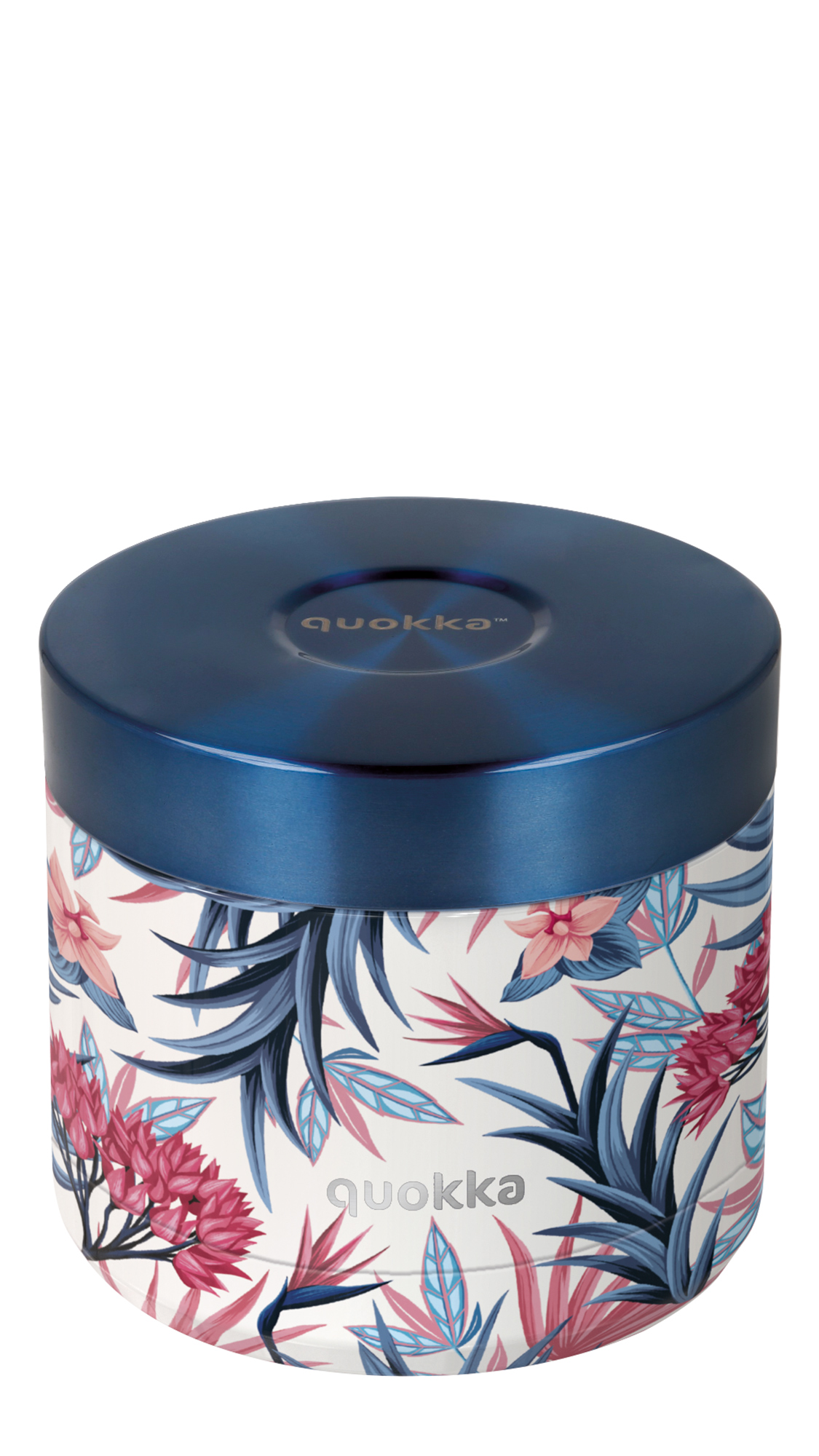 QUOKKA RECIPIENTE COMIDA TERMICO ACERO INOXIDABLE WHIM BLUE GARDEN 600 ML