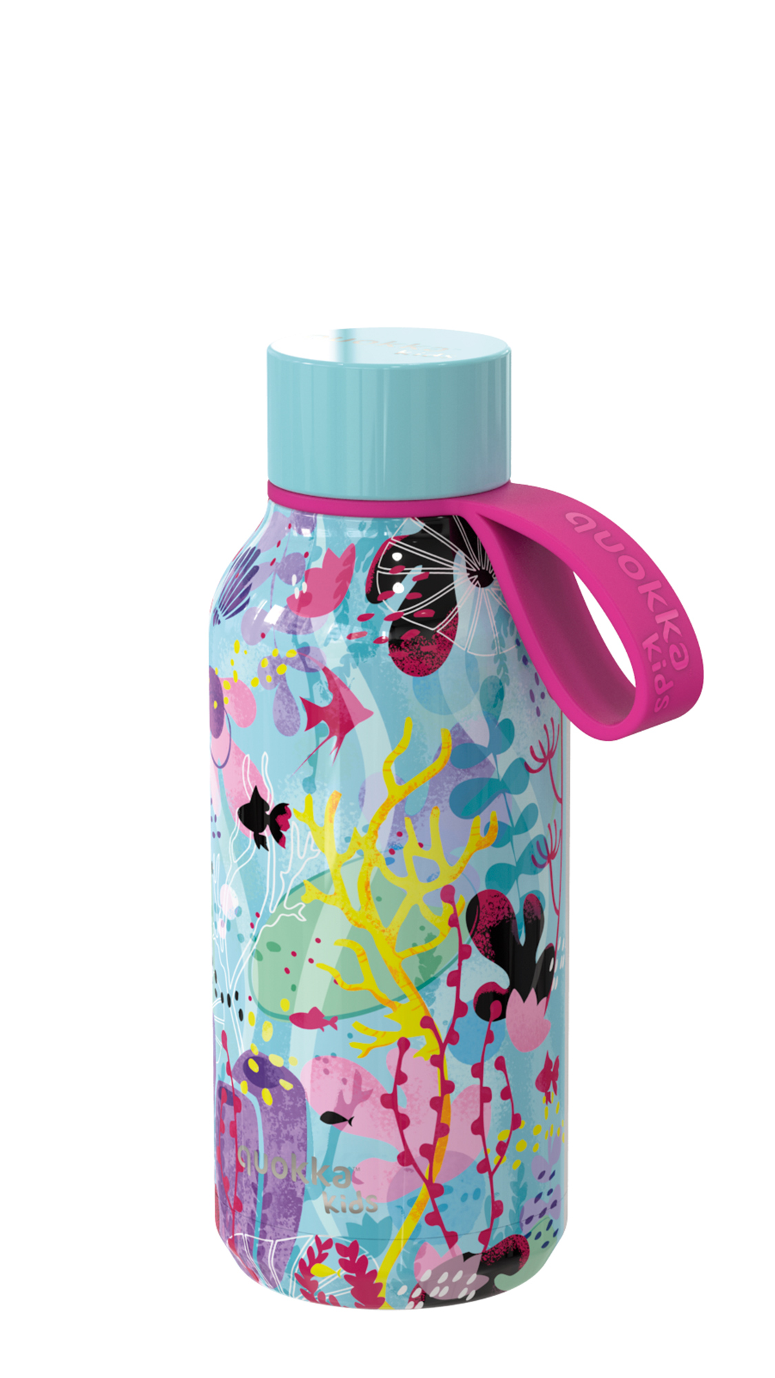 QUOKKA KIDS BOTELLA TERMO ACERO INOXIDABLE SOLID CON COLGADOR UNDERWATER 330 ML