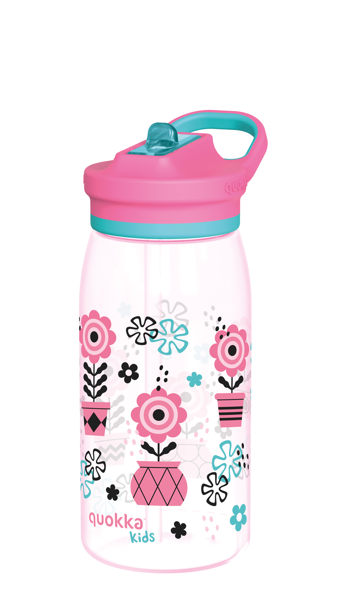 QUOKKA KIDS BOTELLA ECOZEN CON SIPPER GLOW MELODIC FLOWERS 580 ML